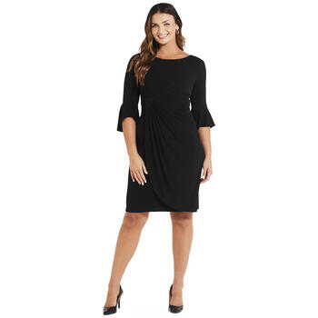 Petites Connected Apparel Bell Sleeve Side Ruched Sheath Dress - Boscov's