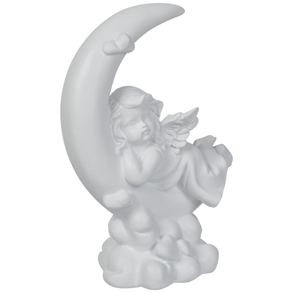 Northlight Girl Cherub Laying on Crescent Moon Statue