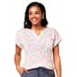 Petite Architect(R) Short Sleeve Split Neck Daisies Tee - image 1