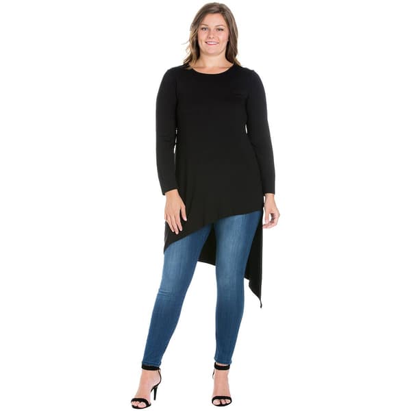 Plus Size 24/7 Comfort Apparel Asymmetrical Knee Length Tunic - image 