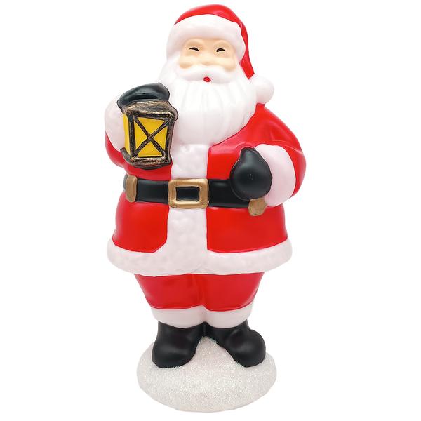 10.7in. Battery-Operated Santa Claus with Light Blow Mold - image 