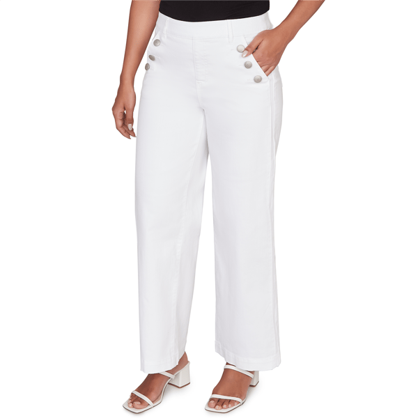 Womens Ruby Rd. Set Sail Pull On Wide Leg Jeans