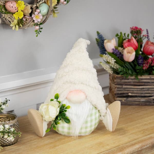 Northlight Seasonal Sitting Gnome with Flower Spring Figurine