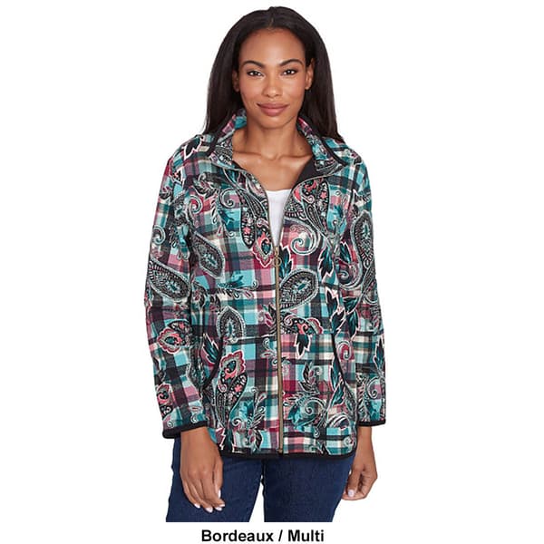 Womens Ruby Rd. Chalet Chic Ath Paisley Terry Zip Jacket