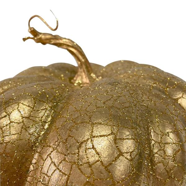 Northlight Seasonal 7in. Gold Crackled Fall Pumpkin Decoration