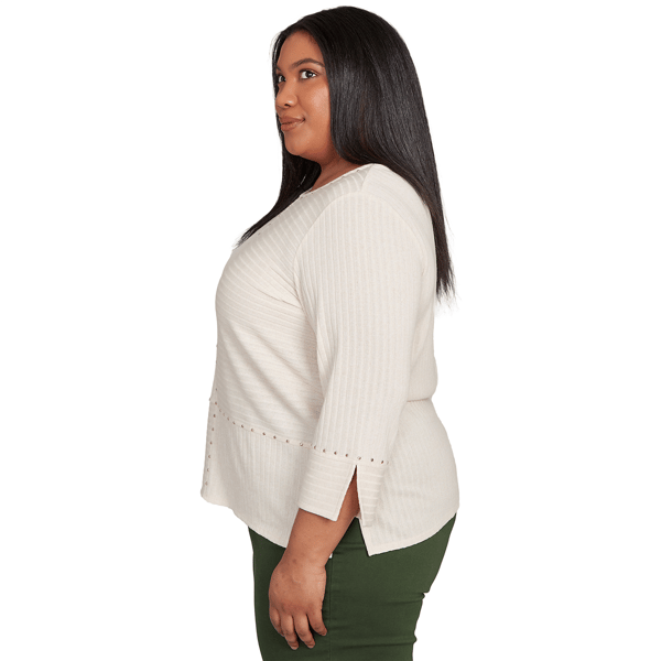 Plus Size Alfred Dunner Mount Laurel Heat Set Embellished Blouse