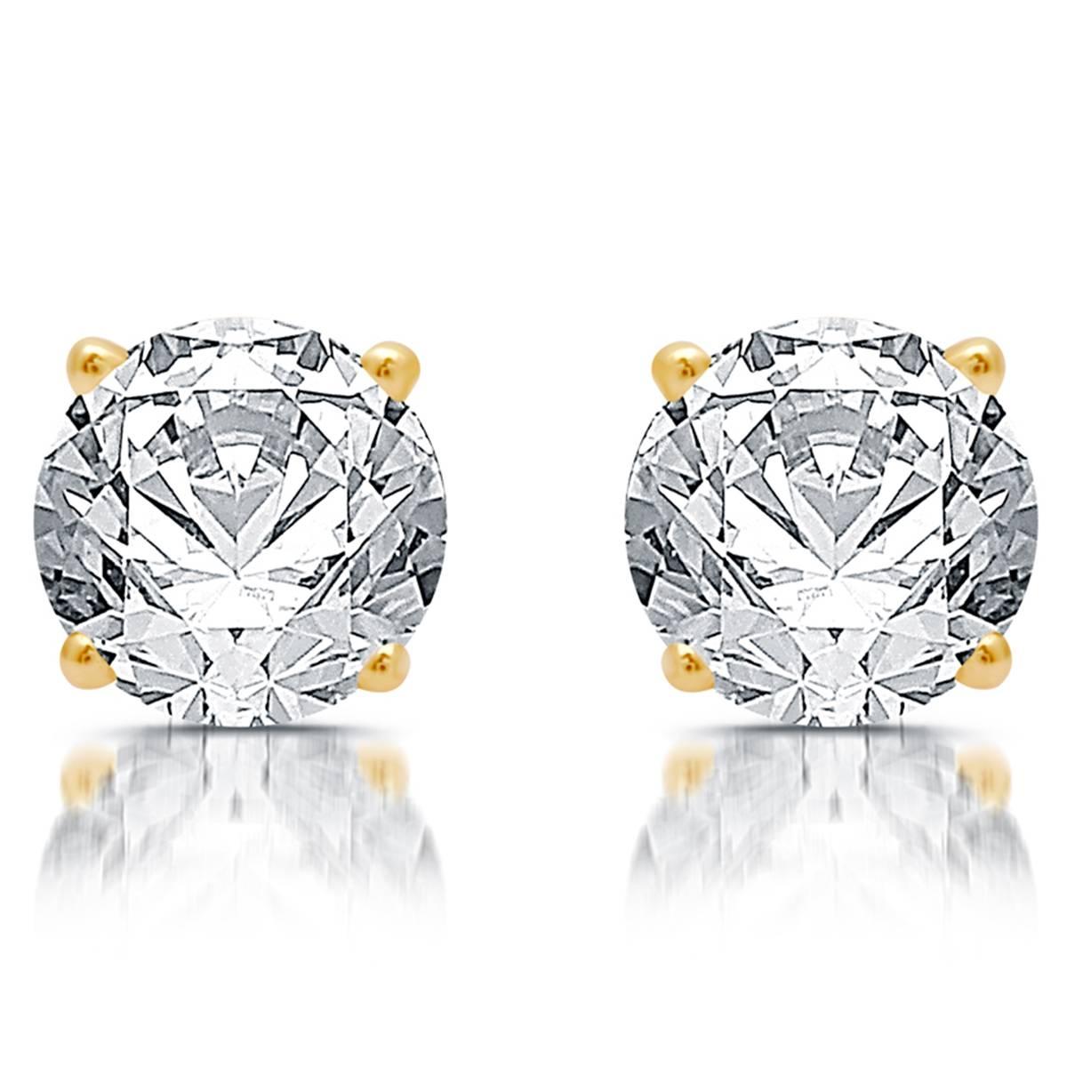Nova Star® Lab Grown Diamond Gold Plated Stud Earrings