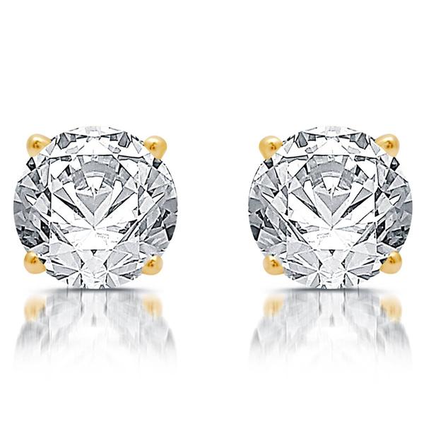 Nova Star® Lab Grown Diamond Gold Plated Stud Earrings