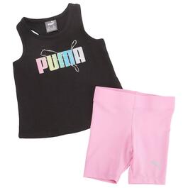 Baby Girl &#40;12-24M&#41; Puma&#40;R&#41; Logo Tank Top & Biker Shorts