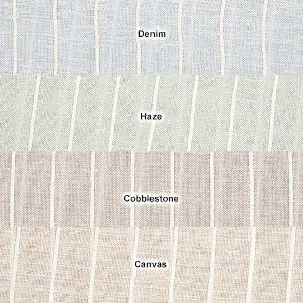 Serene Linen Look Stripe Sheer Kitchen Curtains