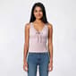 Juniors Madden Girl Tie Front Lace Neck Trim Tank Top - image 2