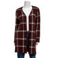 Womens By Design Long Sleeve Open Front Plaid Cardigan - image 1