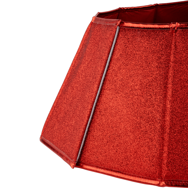Northlight Shiny Red Fabric Hexagonal Christmas Tree Collar