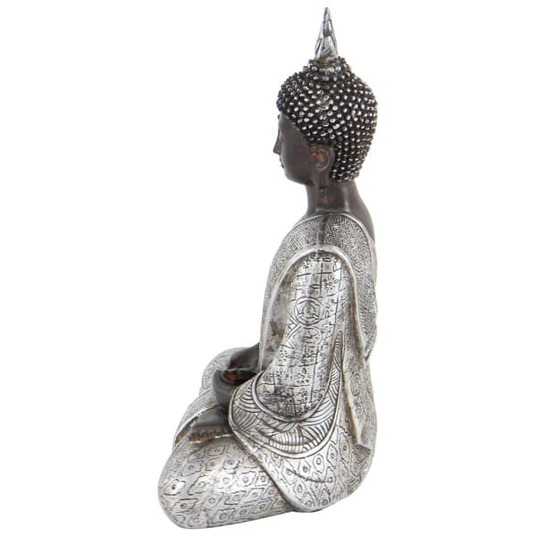 9th & Pike&#174; Black Polystone Buddha Sculpture