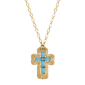 Symbols of Faith 14kt. Gold-Dipped Moonstone Locket Necklace - image 1