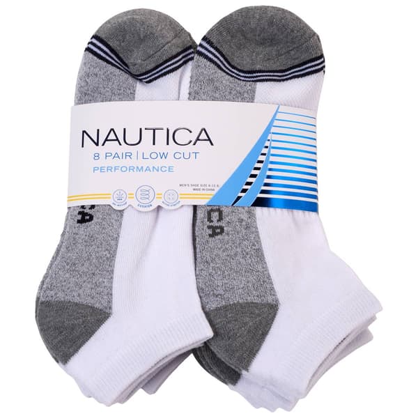 Mens Nautica 8pk. Low Cut Socks