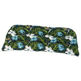 Jordan Manufacturing Outdoor Floral Settee Cushion - Navy/Aqua