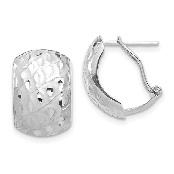 Gold Classics&#40;tm&#41; 14k White Gold Textured Clip Back Earrings - image 