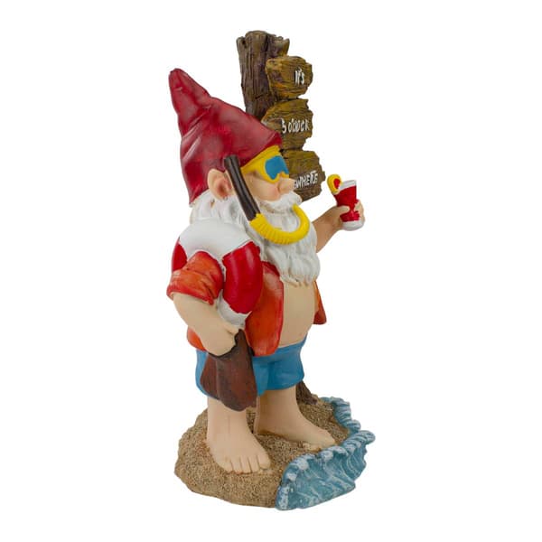 Northlight Seasonal Red & Blue Beach Gnome Garden Statue