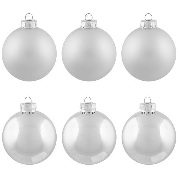 Northlight 6ct. Shiny & Matte Christmas Glass Ball Ornaments