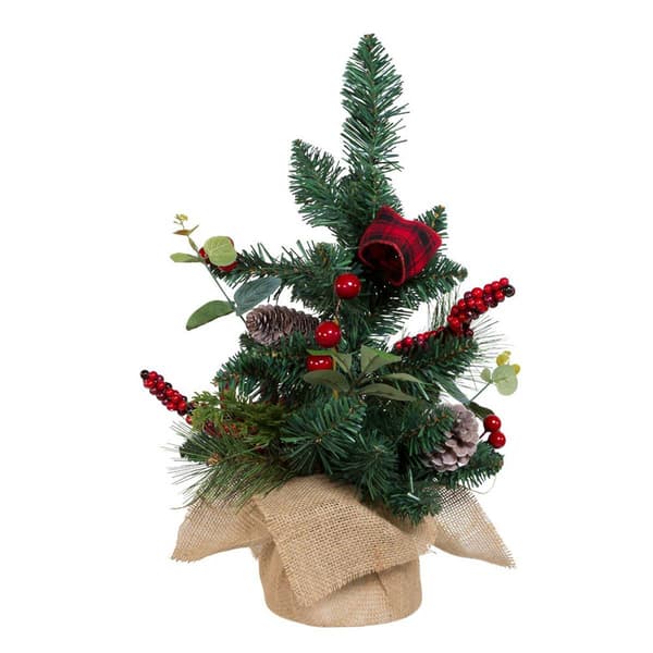 Kurt Adler 18in. Berries &amp; Pinecone Ribbon Tree