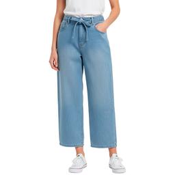 Petite d.jeans(R) High Rise Featherweight Wide Ankle Belt Jeans
