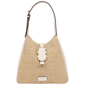 Tommy Bahama Logo Tab Raffia Hobo Bag with Pineapple Accent - image 1