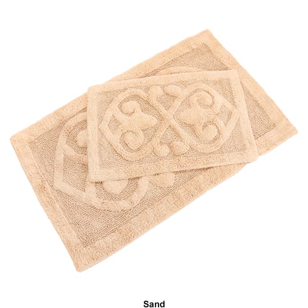 2pc. Damask Bath Rug Set