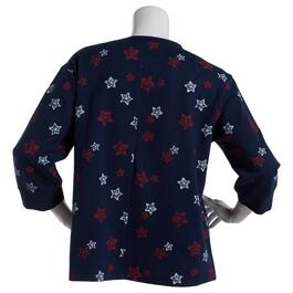 Plus Size Bonnie Evans 3/4 Sleeve Stars French Terry Tee