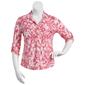 Womens Emily Daniels 3/4 Tab Sleeve Button Down Foil Floral Top - image 1