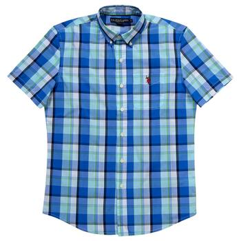 Mens U.S. Polo Assn.® Plaid Woven Button Down Shirt - Sonic Blue - Boscov's