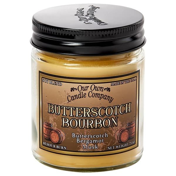 Our Own Candle Company 9oz. Warm Butterscotch Bourbon Jar Candle - image 