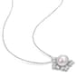 Gemstone Classics™ Pearl & Sapphire Floral Earrings - image 2