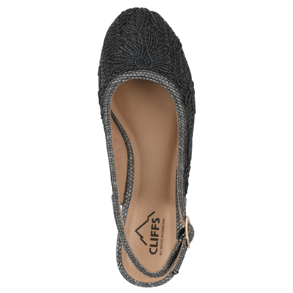 Womens Cliffs by White Mountain Boris Wedge Slingback Heels -Wide