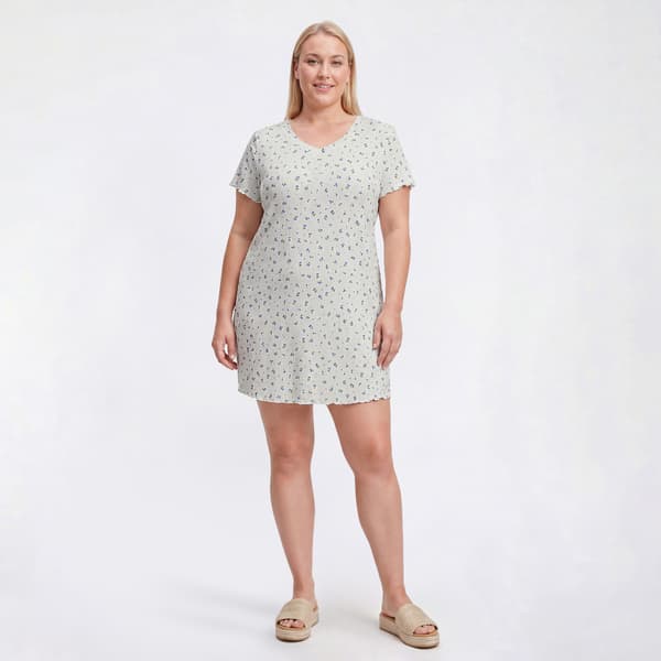 Plus Size Laura Ashley(R) Short Sleeve Cherries & Hearts Nightshirt