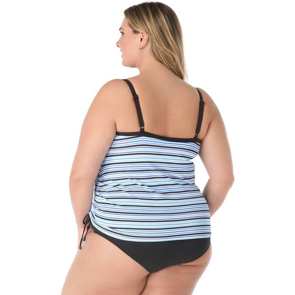 Plus Size Beach House Resort Stripe Bridget Tankini Swim Top
