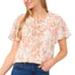 Womens Cece Flutter Sleeve Floral Bow Blouse - image 1