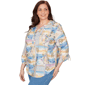 Plus Size Alfred Dunner Beachcomber Postcard Tie Sleeve Blouse - image 3