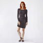 Juniors Madden Girl Long Sleeve Metallic Knit Rhinestone Dress - image 1
