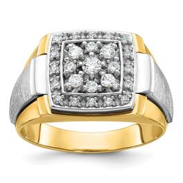 Mens Diamond Classics&#40;tm&#41; 10kt Two-tone 1/2 ctw Cluster Diamond Ring