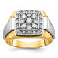 Mens Diamond Classics(tm) 10kt Two-tone 1/2 ctw Cluster Diamond Ring - image 1