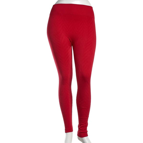 Plus Size Runway Ready Chevron Fleece Lined Leggings - Red - image 
