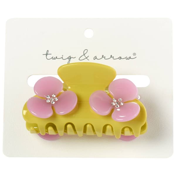 Womens Twig & Arrow Flowers with Rhinestones Claw Clip - image 