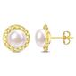 Gemstone Classics&#40;tm&#41; Miabella Halo White Pearl Stud Earrings - image 1