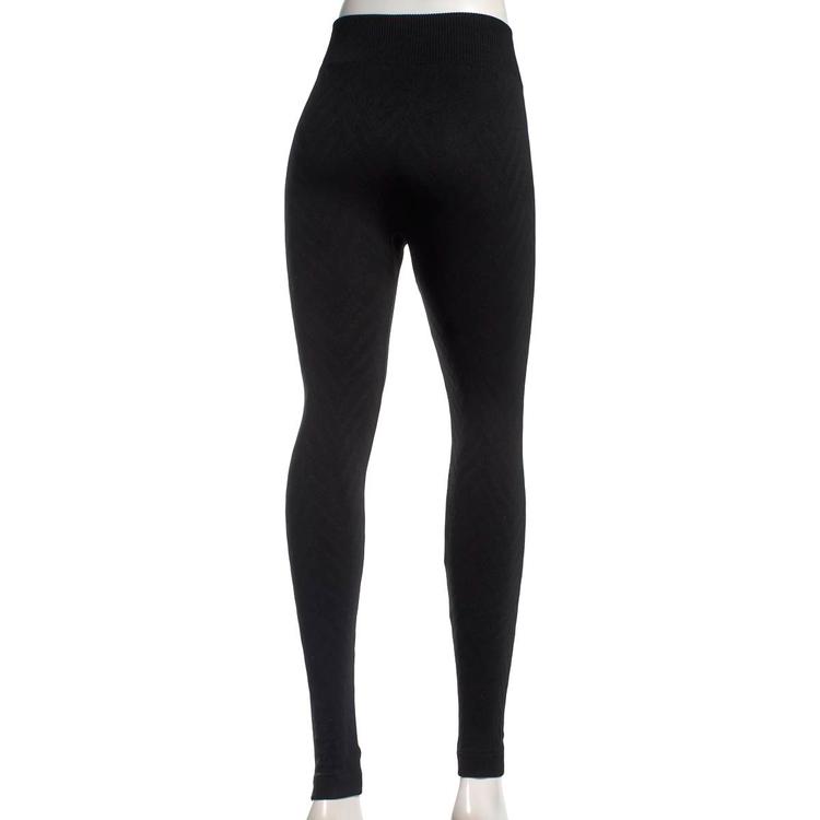 Plus Size Runway Ready Chevron Fleece Lined Leggings - Black