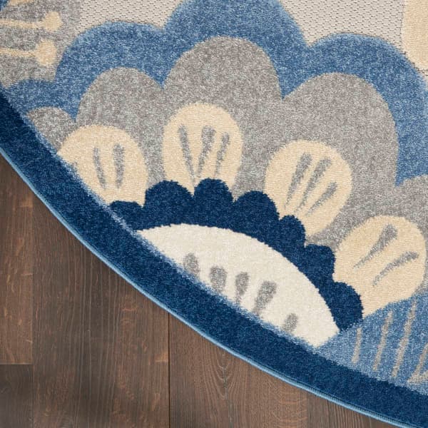 Nourison Aloha Floral Contemporary Round Rug