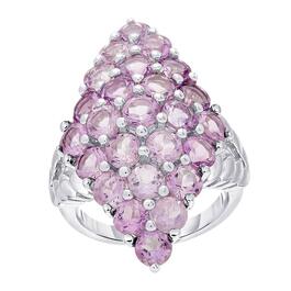 Gianni Argento Sterling Silver Genuine Amethyst Marquise Ring