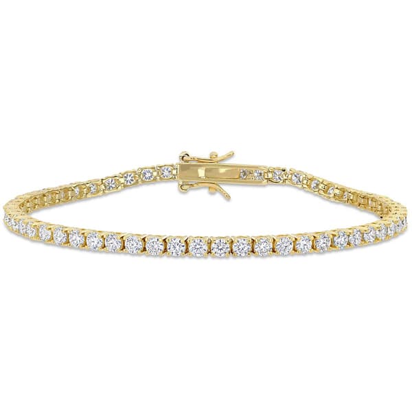 Sterling Silver 18kt. Gold Dew Moissanite Bracelet - image 