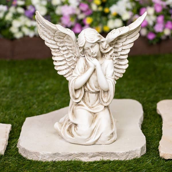 Northlight Seasonal Kneeling Angel w/ Open Wings Statue - image 
