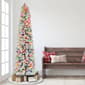 Puleo International 7.5ft. Pre-Lit Flocked Christmas Pine Tree - image 2
